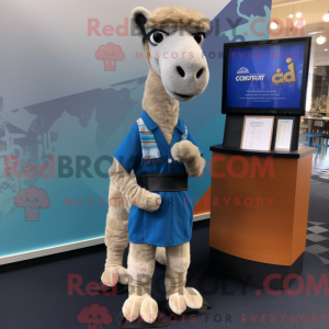 Blue Camel mascot costume...