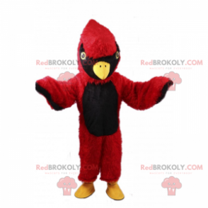 Mascote passarinho vermelho e preto - Redbrokoly.com