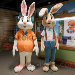 Peach Wild Rabbit mascot...