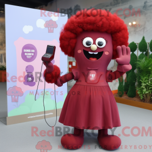 Maroon Phone maskot kostume...