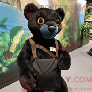 Sort Jaguarundi maskot...
