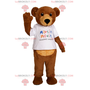 Kleine beer mascotte met wit t-shirt - Redbrokoly.com