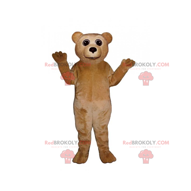 Kleine beige teddybeer mascotte - Redbrokoly.com