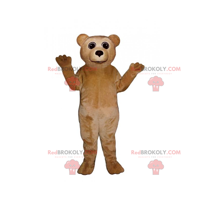 Lille beige bamse maskot - Redbrokoly.com