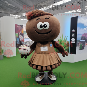 Brown Rugby Ball mascot...