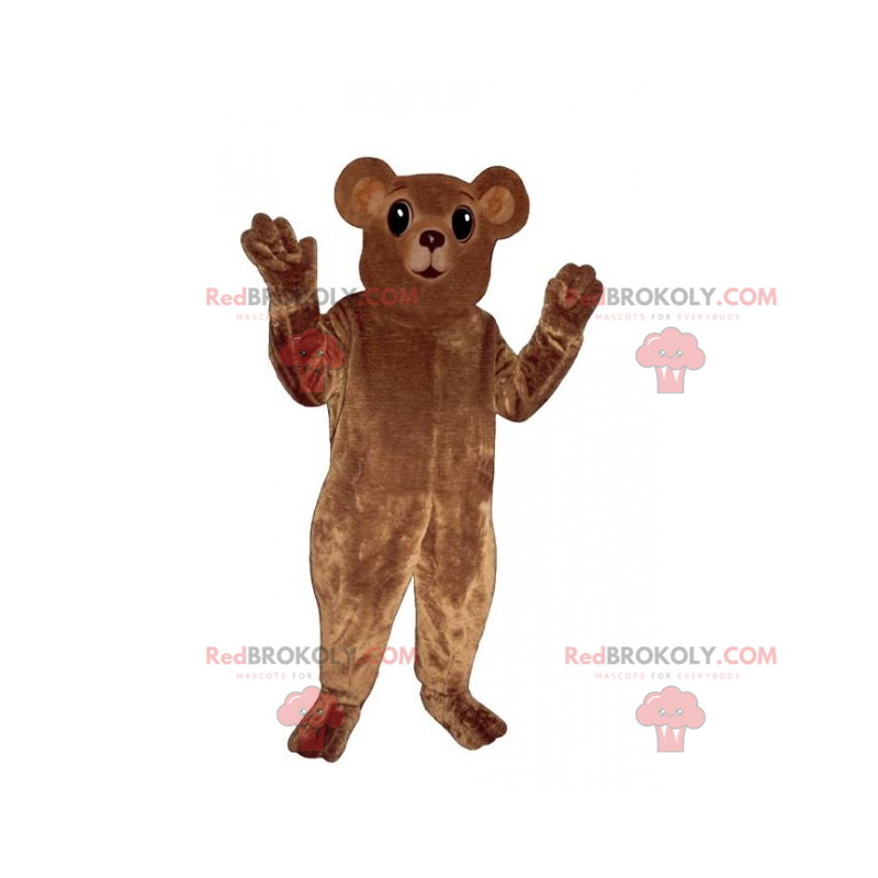 Maskot malý medvěd hnědý s kulatými ušima - Redbrokoly.com