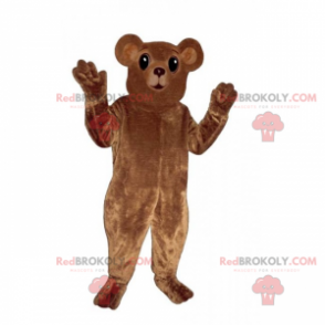 Mascot pequeño oso pardo con orejas redondas - Redbrokoly.com