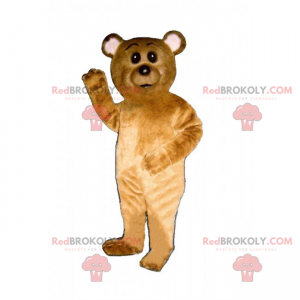 Mascot pequeño oso pardo y orejas blancas - Redbrokoly.com