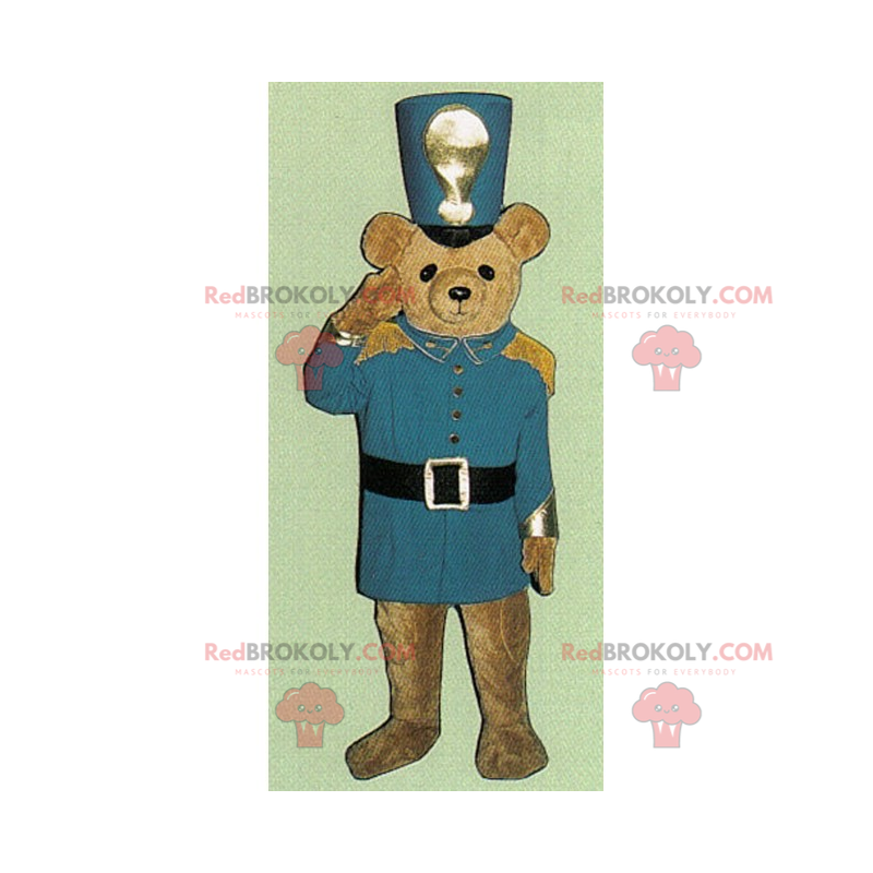 Lille bamse maskot klædt ud som Nøddeknækkeren - Redbrokoly.com Lille bamse maskot klædt ud som Nøddeknækkeren - Redbrokoly.com