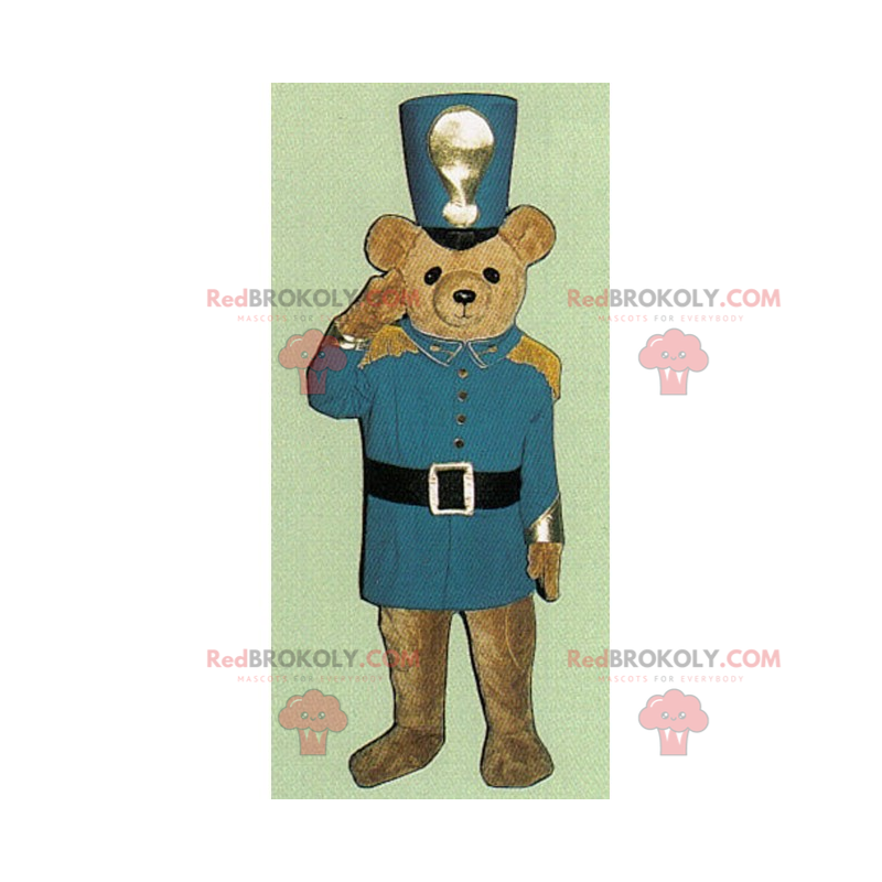 Little teddy bear mascot dressed as the Nutcracker -