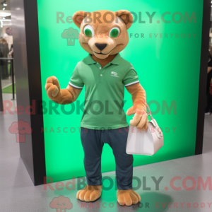 Green Jaguarundi mascot...