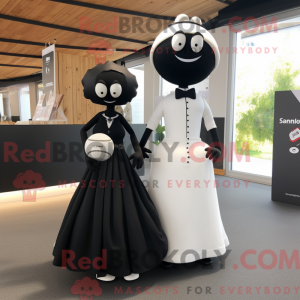 Black Petanque Ball mascot...