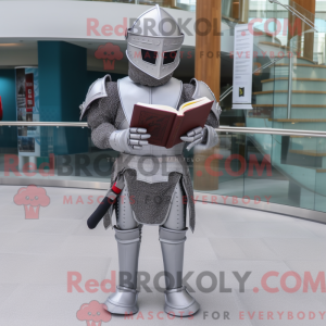 Gray Medieval Knight mascot...