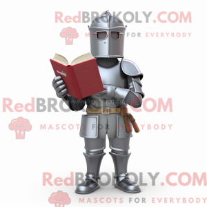 Gray Medieval Knight mascot...