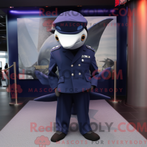 Navy Manta Ray maskot...