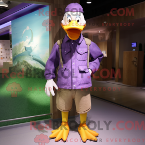 Purple Duck mascot costume...