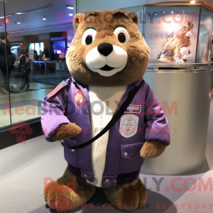 Lavendel Beaver maskot...