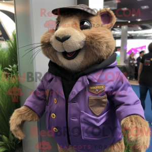 Lavender Beaver Maskottchen...