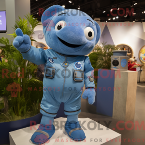 Himmelblå Astronaut maskot...