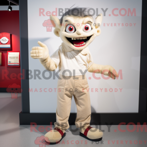 Beige Vampyr maskot drakt...