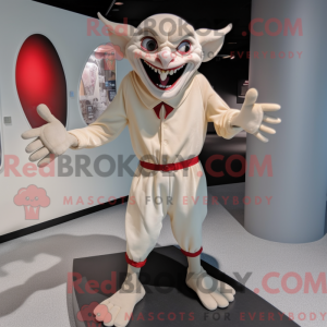 Beige Vampyr maskot drakt...