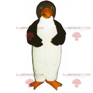 Liten pingvinmaskot med orange näbb - Redbrokoly.com