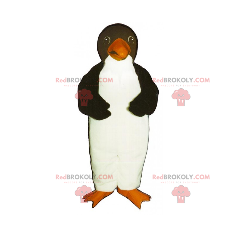 Kleines Pinguin-Maskottchen mit orangefarbenem Schnabel -