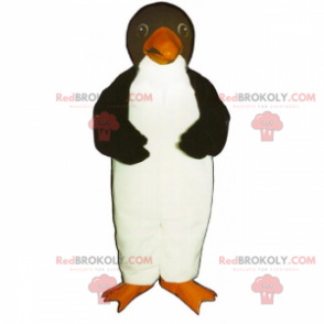 Kleines Pinguin-Maskottchen mit orangefarbenem Schnabel -