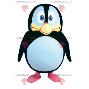 Liten rund pingvin maskot med rosa føtter - Redbrokoly.com