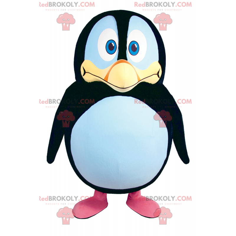 Mascotte de petit pingouin rond aux pieds roses - Redbrokoly.com