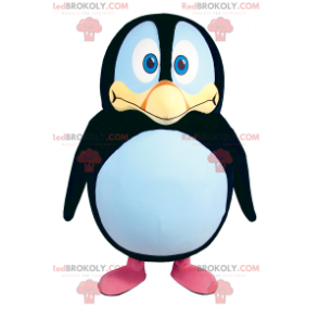 Mascote pequeno pinguim redondo com pés rosa - Redbrokoly.com