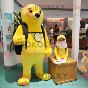 Citrongul søløve maskot...