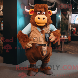 Rust Buffalo maskot kostyme...