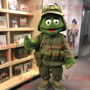 Olijfgroene baret...