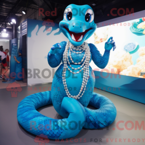 Himmelblå Anaconda maskot...