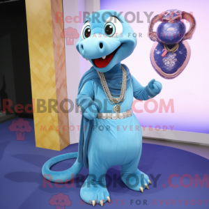Himmelblå Anaconda maskot...