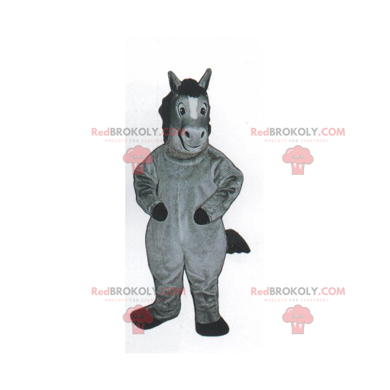 Kleines graues Pony-Maskottchen - Redbrokoly.com