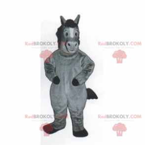 Lille grå pony maskot - Redbrokoly.com