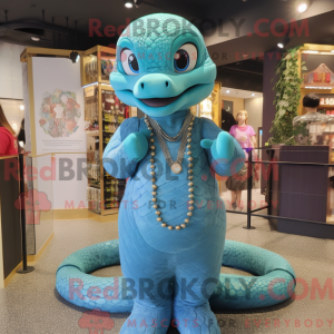 Sky Blue Anaconda mascot...