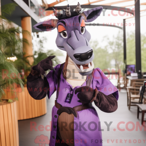 Paars Okapi-mascottekostuum...