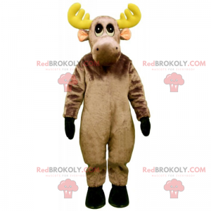 Little reindeer mascot with yellow antlers - Redbrokoly.com