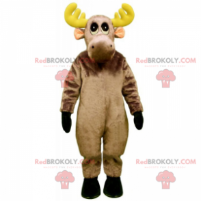 Kleines Rentiermaskottchen mit gelbem Geweih - Redbrokoly.com