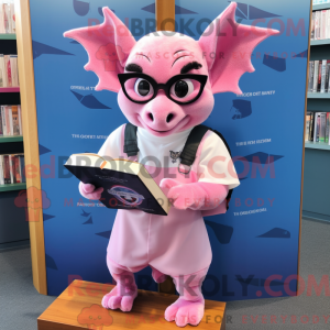 Pink Bat mascottekostuum...