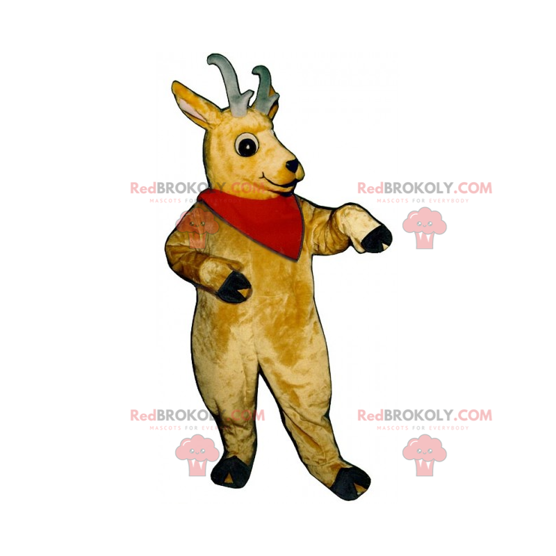 Kleines Rentiermaskottchen mit kleinem Geweih - Redbrokoly.com