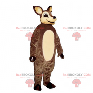 Mascote pequena rena marrom e barriga bege - Redbrokoly.com