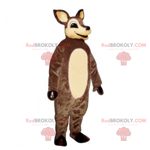 Maskot liten brun ren och beige mage - Redbrokoly.com
