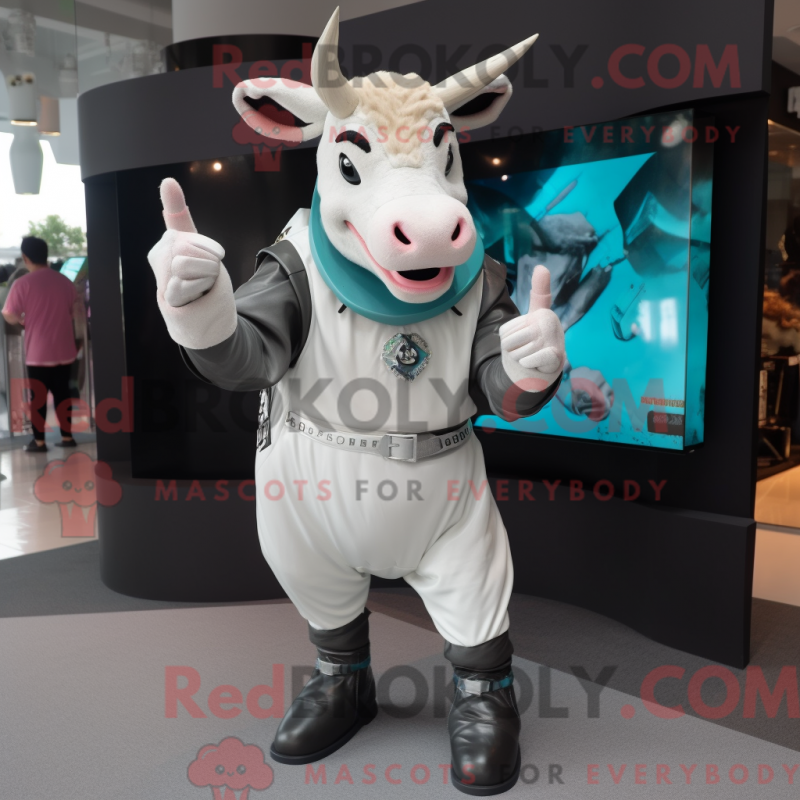 Fantasia de mascote de zebu com macacão e luvas - Mascotes Zebu - REBROKO_259862 - RedBrokoly.com