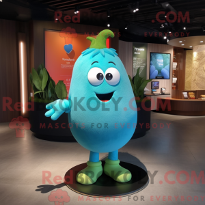 Cyan Mango maskotdraktfigur...
