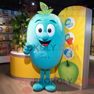 Cyan Mango maskot kostume...