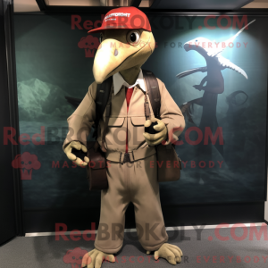 Máscara de pterodáctilo colorida com uma máscara de bombardeiro e um cofre - Mascotes pterodáctilos - RedBrokoly.com